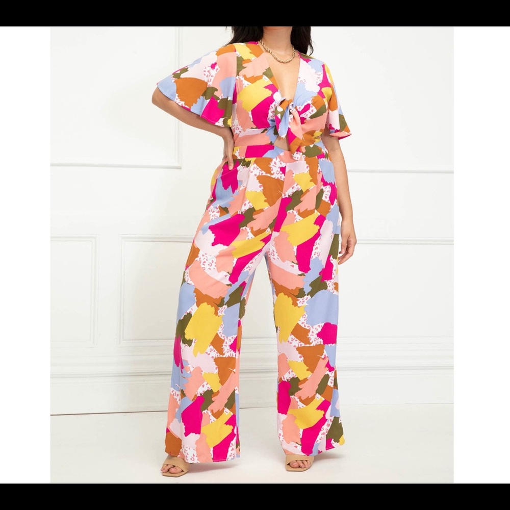 Eloquii Abstract plus size Jumpsuit